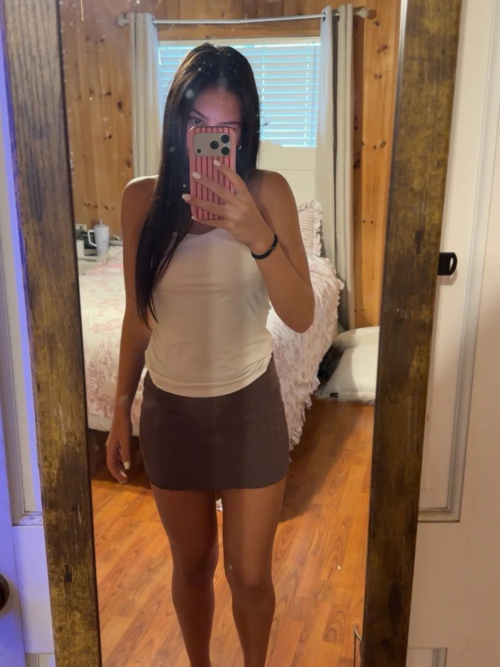 Women's Chocolate Brown Mini Skirt - Sleek Bodycon Style